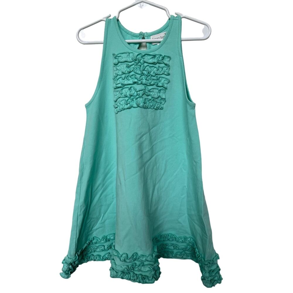 Lucky Jade Jersey Ruffle Hem Dress Mint Green Girl's Size 6-7 years NWT